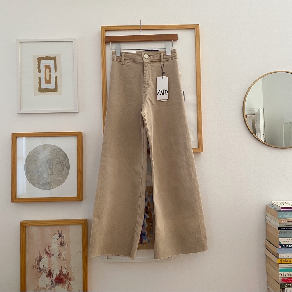 Zara Marine Straight Jeans in Stone Size 2